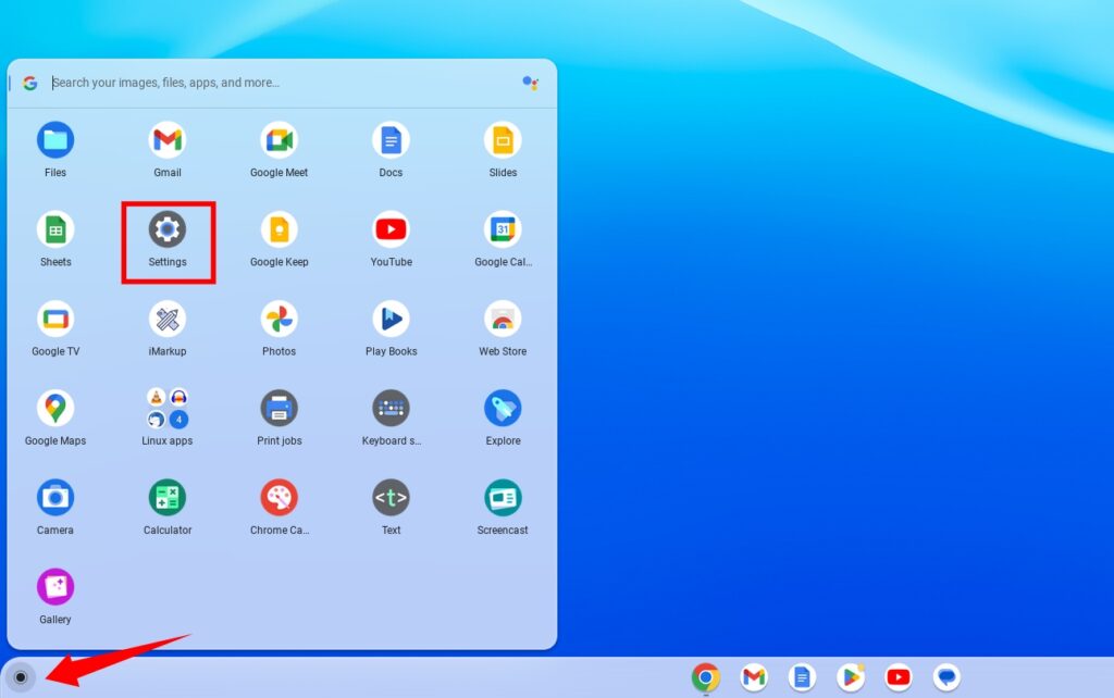 Accessing Chromebook Settings