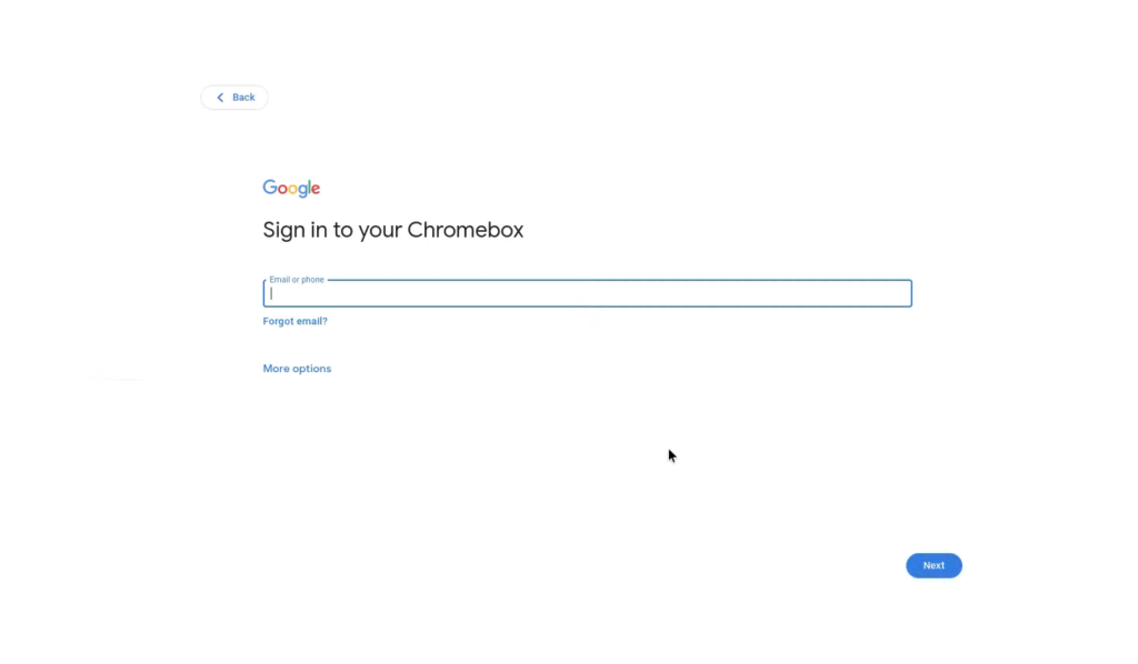 Google Sign-in page for your Chromebook