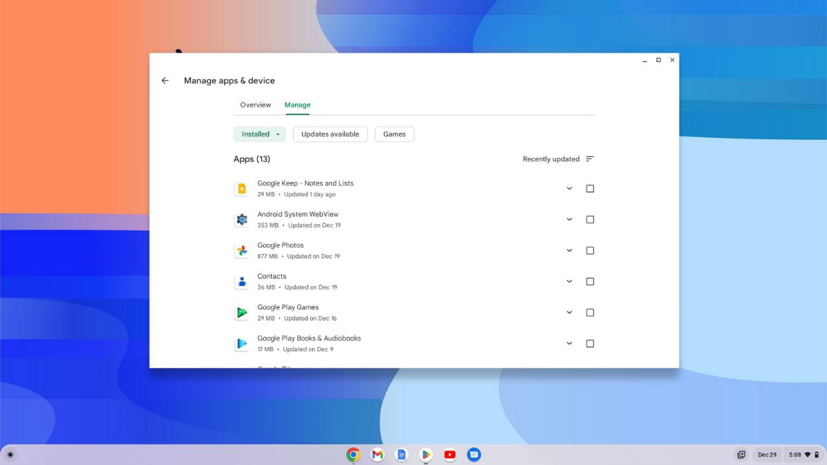 How to Update Android Apps on Chromebook