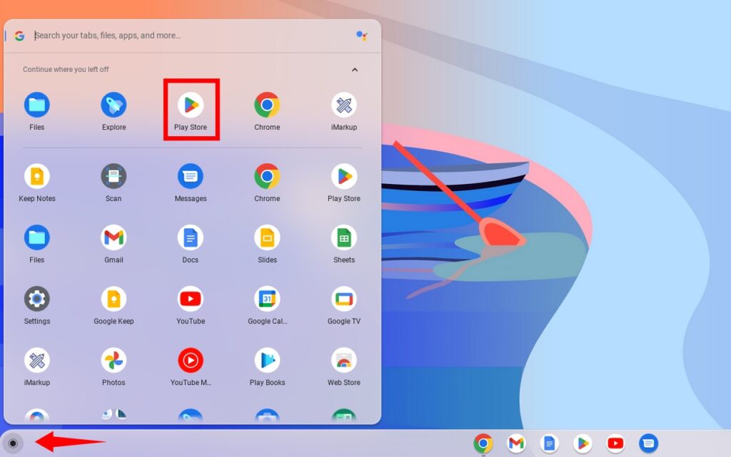 Accessing Google Play Store on Chromebook from the App Launcher