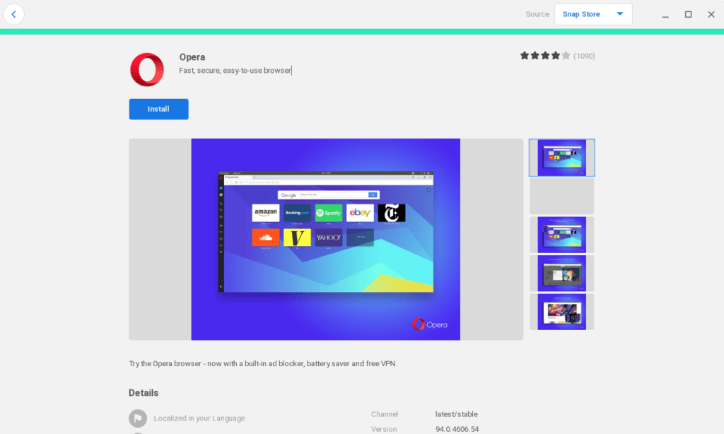Installing Opera Browser from the Flatpak