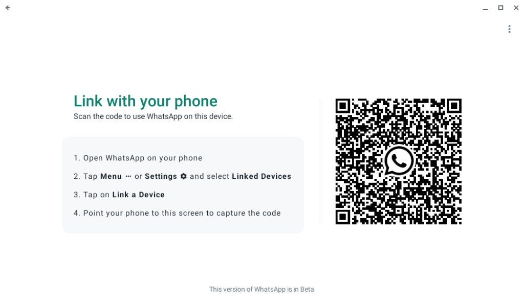 WhatsApp QR Code with Instructions to Link with your Phone