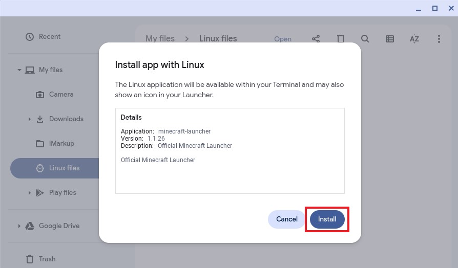 Install Linux App on Chromebook