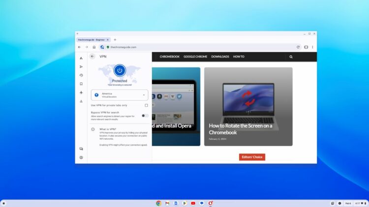 How to Turn ON VPN on Opera for Chromebook